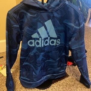 Adidas Blue Striped Hoodie